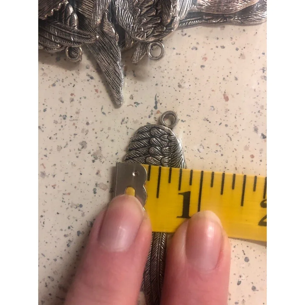 52 Angel Wing Feather Metal Charms
